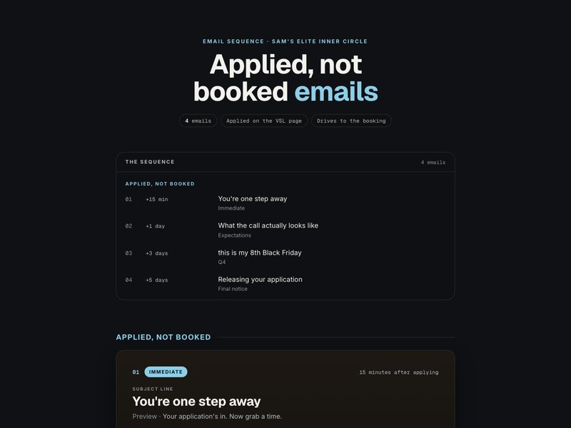 Applied, not booked preview