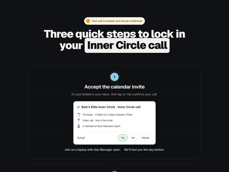 Confirmation page preview