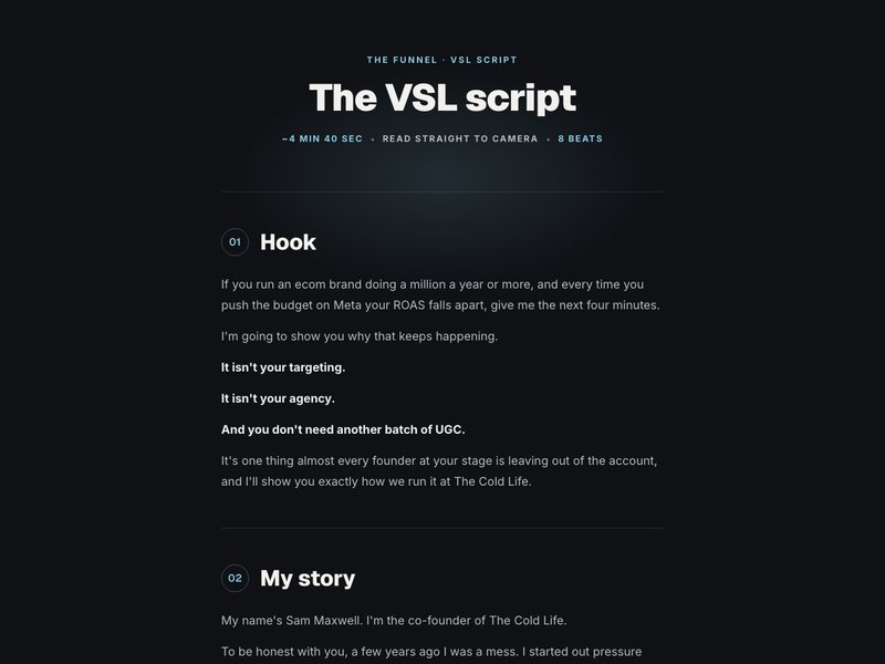 VSL script preview